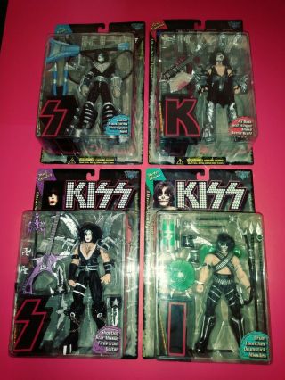 Kiss Action Figure Dolls Set Of Four 1997 Mcfarlane.  New/ M