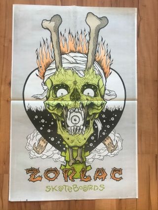 Vintage Zorlac Skateboards Pushead Metallica Poster 23 " X 35 "