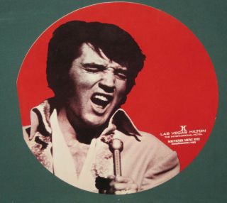 Elvis Presley Las Vegas Hilton Hotel Souvenir Round Menu 11 Inch 1972 Red Nm