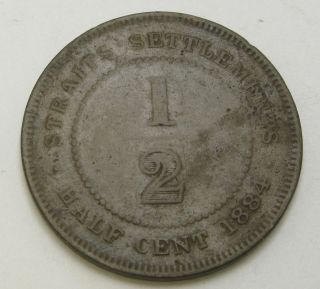 Straits Settlements (british) 1/2 Cent 1884 - Bronze - Victoria - 415