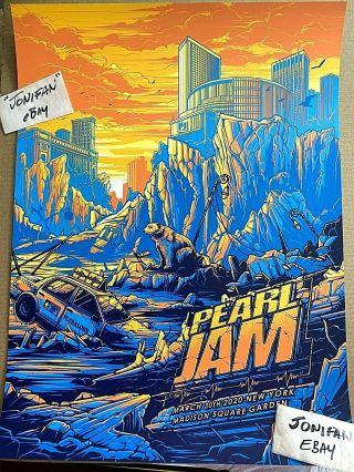 Pearl Jam Poster York City Dan Mumford Se Msg 2020 Show Edition Nyc