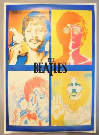 Beatles Poster Psychedelic Richard Avedon Photos Rock Psych 60s Uk Scarce 38x54