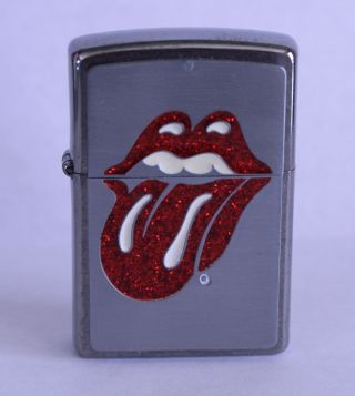 Nos Rolling Stones Zippo Lighter 2005 R - S Red Glitter Tongue Emblem 20888