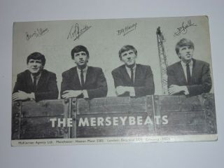 The Merseybeats Billy Kinsley Signed Fan Club Promo Photograph Card 1960 