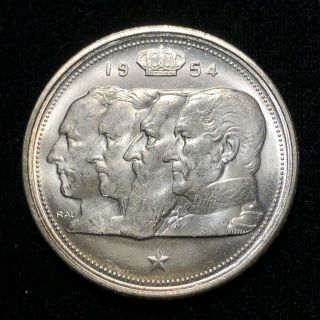 Belgium 1954 100 Francs Silver Coin Léopold Iii Kings