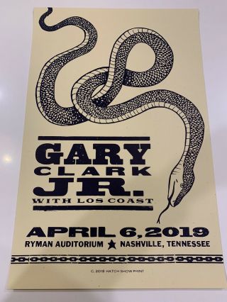Gary Clark Jr Hatch Print Ryman Poster - April 6,  2019