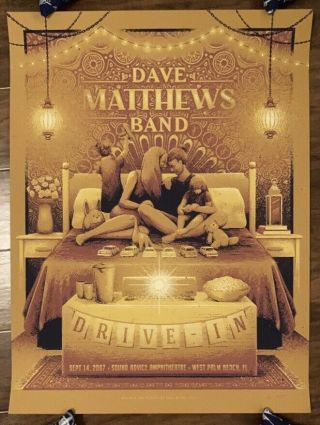 Dave Matthews Band 2007 West Palm Beach Fl Drive In 2020 Official Concert Poster