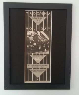 Madonna Holiday 1984 Rare Poster Ad Quality Framed Fast World Ship