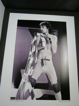 Rolling Stones Mick Jagger 1981 Concert Photograph Signed By Mark Weiss 17x 22 "