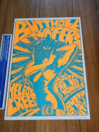 1989 Butthole Surfers Austin Concert Poster,  Frank Kozik Artist Signed