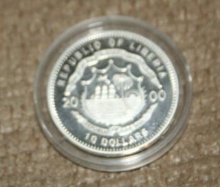 2000 - Republic of Liberia American Civil War Comm.  10 Dollar Coin IN CAPSULE 2