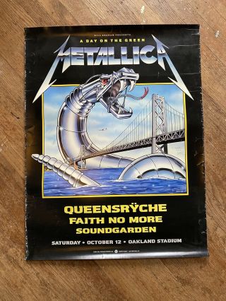 Metallica Day On The Green Poster Qeensryche Soundgarden Signed By Artist