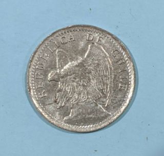 1908 - So Chile Silver 10 Centavos Bu Uncirculated
