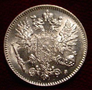 Hi Grade Bu Silver 1916 50 Pennia Grand Dutchy Finland Under Russia