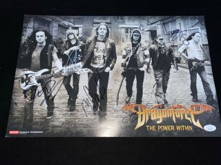 Dragonforce Autographed The Power Within Promo Poster W/ Jsa