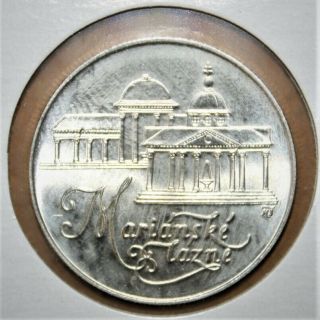 Czechoslovakia 50 Korun 1991 Brilliant Uncirculated Silver Coin Marianske Lazne