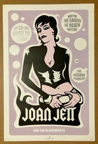 Nrmt 2006 Phf Joan Jett & The Blackhearts Poster 11/13/06 Dallas Tx - S/n 42/70