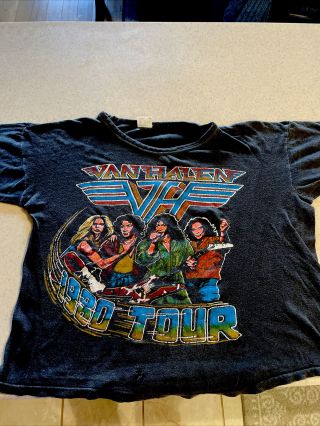 Vintage 1980 Van Halen Live In Concert T Shirt Fantasy Tag Medium Black Eddie
