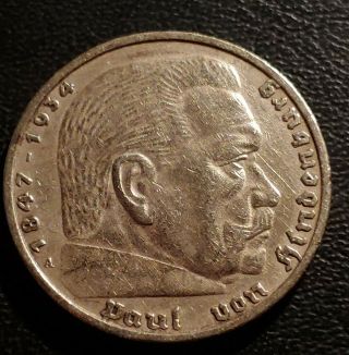 Germany,  Third Reich,  1935a,  5 Reichsmark,  90 Silver Coin.