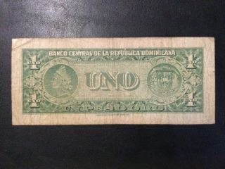 1947 DOMINICAN REPUBLIC PAPER MONEY - ONE PESO ORO BANKNOTE 2