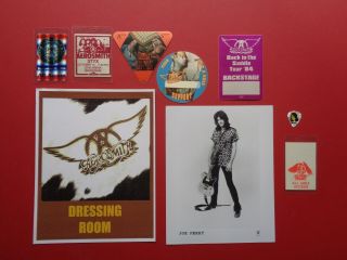 Aerosmith,  Joe Perry,  Promo Photo,  6 Backstage Passes,  Guitar Pick,  Tour Originals
