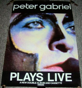 Genesis Peter Gabriel Uk Record Company Promo Poster For “plays Live " Album 1983
