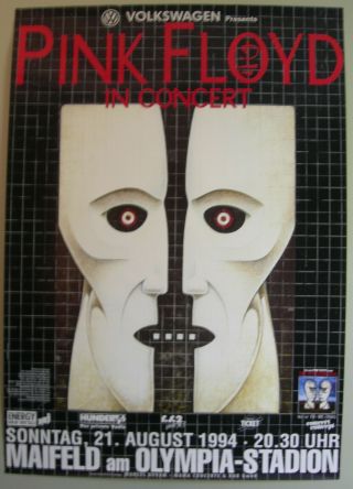 Pink Floyd Concert Tour Poster 1994 The Division Bell Berlin