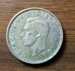 Silver World Coin 1937 Great Britain 2 Shillings Georgivs Vi D:g:br:omn:rex