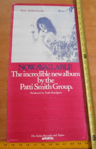 1979 The Patti Smith Group Arista Records Poster 11x22 " Scarce