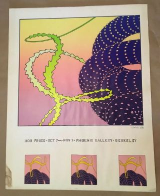 Robert Fried Poster 1970 Uncut Plate Signed Gallery Psychedelic Vintage