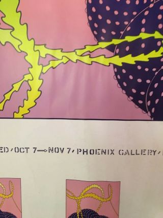 Robert Fried poster 1970 uncut plate signed gallery psychedelic Vintage 2