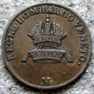 Italian States - Lombardy Venetia Franz I 1822 M 1 Centesimo,  Copper