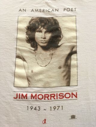 Vintage The Doors Jim Morrison Winterland Xl An American Poet Tshirt