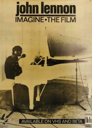 John Lennon Imagine Movie 1988 Poster 24 " X 17 " Very Rare