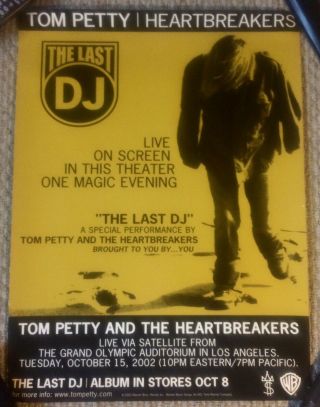 Tom Petty Heartbreakers Last Dj Concert Poster Los Angeles Grand Olympic 10/2002