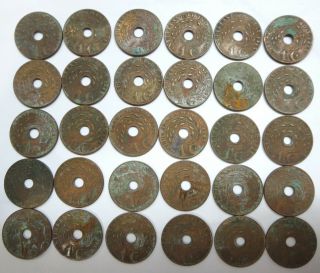 30 Netherlands Dutch East Indies 1 / One Cent Copper Coins 1942 1945 Indonesia