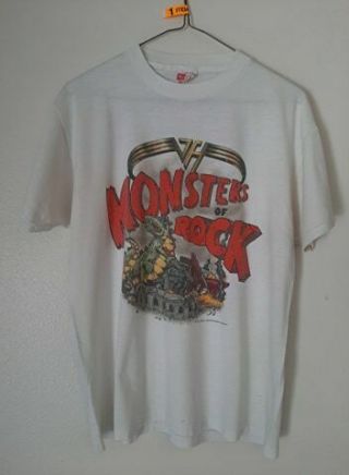 Authentic Vintage Tour Concert T - Shirt - Van Halen Monsters Of Rock Tour 1988