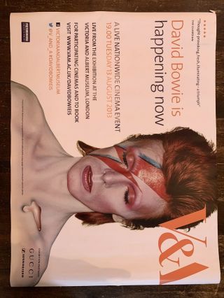 Rare David Bowie Is Here 2013 V&a Exhibition Quad Poster - Cinema Quad Poster