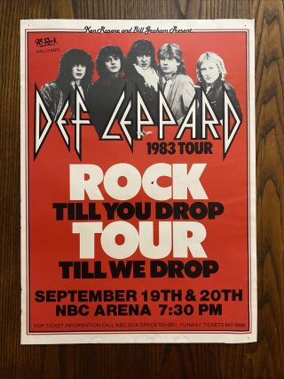 Def Leppard 1983 Tour Poster Nbc Arena Honolulu Hawaii Concert