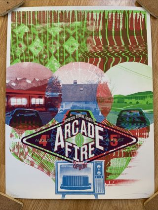 Arcade Fire / Spoon Madison Square Garden Concert Print 2010 Signed By Burlesque