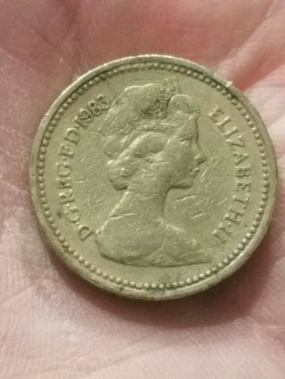 British 1 Pound Coin 1983 United Kindgom Royal Arms