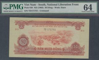 Vietnam South 50 Dong Banknote P - R8 Nd 1963 Pmg 64
