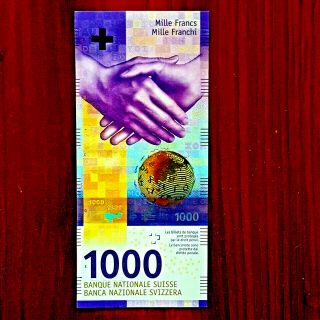 Switzerland Swiss 1000 Francs Franken Gem Unc.