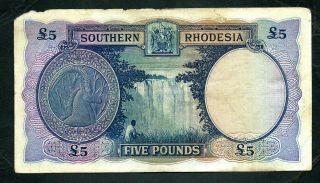 Southern Rhodesia (P11f) 5 Pounds 1951 King George VI 2