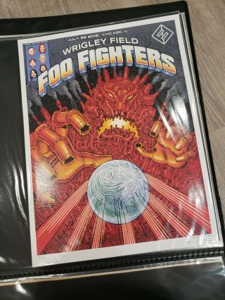 Foo Fighters Emek Wrigley Field Chicago Poster Signed And Numbered