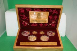 2008 Bejiing Olympic Series I Gold & Silver Set 6 Proof Coins Case