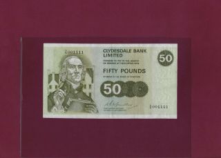 Scotland Clydesdale Bank 50 Pounds 1981 P - 209 Vf,  Number Great Britain Uk