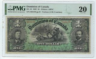 Dc - 12 1897 $1 One Dollar Dominion Of Canada Pmg Vf 20,  Tough Note