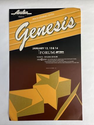 Genesis Poster 1984 The Forum Inglewood California Avalon Presents