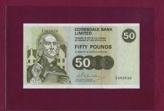 Scotland Clydesdale Bank 50 Pounds 1981 P - 209 Au - Unc Rare Great Britain Uk